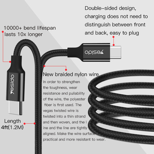 Pd 2.4A naylon örgülü cep telefon veri kablosu hattı yeni hızlı şarj C tipi mobil veri kablosu - Product Image 6