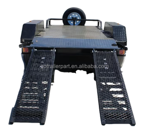 4500KG Load Mini Digger Trailers with Checker Plate&amp;<strong>ramp</strong> 4*1.6m <strong>Flat</strong> Top Trailer for Mini Excavators Multifunctional Car Trailer - Product Image 5