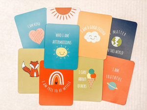 Printing Kids Daily Positive Affirmation Cards Set Meditation and Affirmation Cards for Kids
