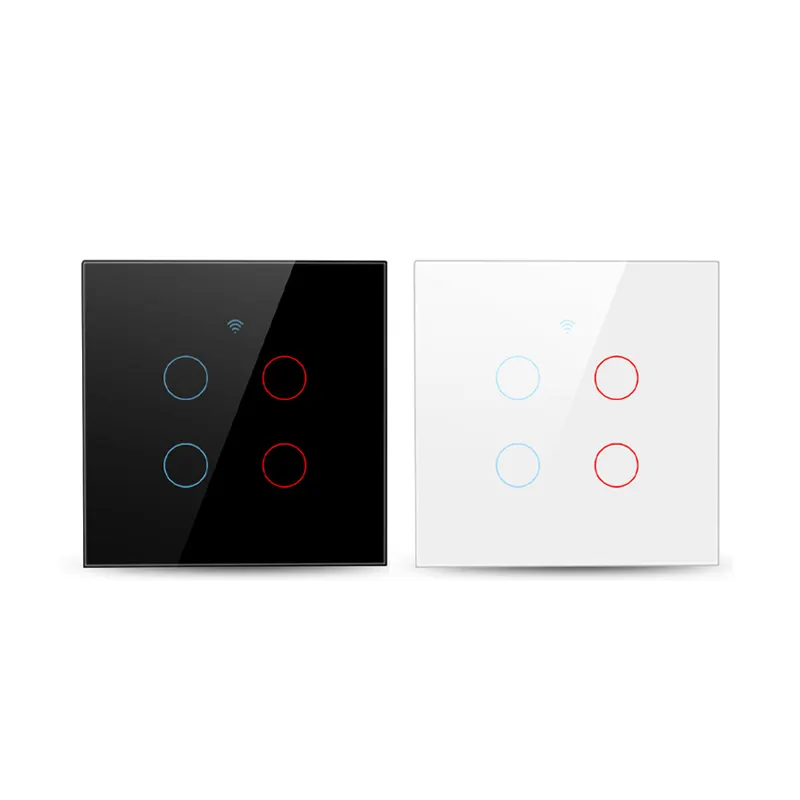 New Home Life Tuya Wifi y Rf433 Control remoto 4 Gang Smart Wall Touch Switch para luces