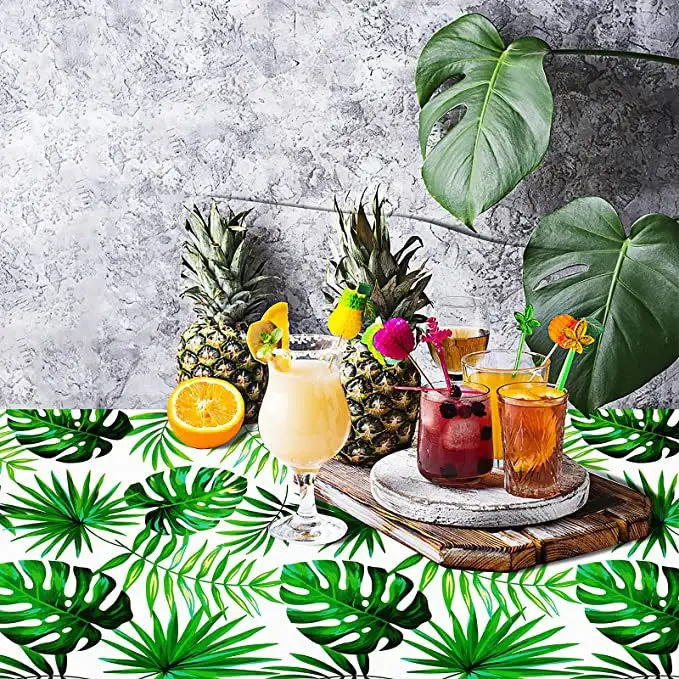 Hawaiianische Party-Dekoration Hawaii Luau Palmenblätter Einweg-Tischdecken