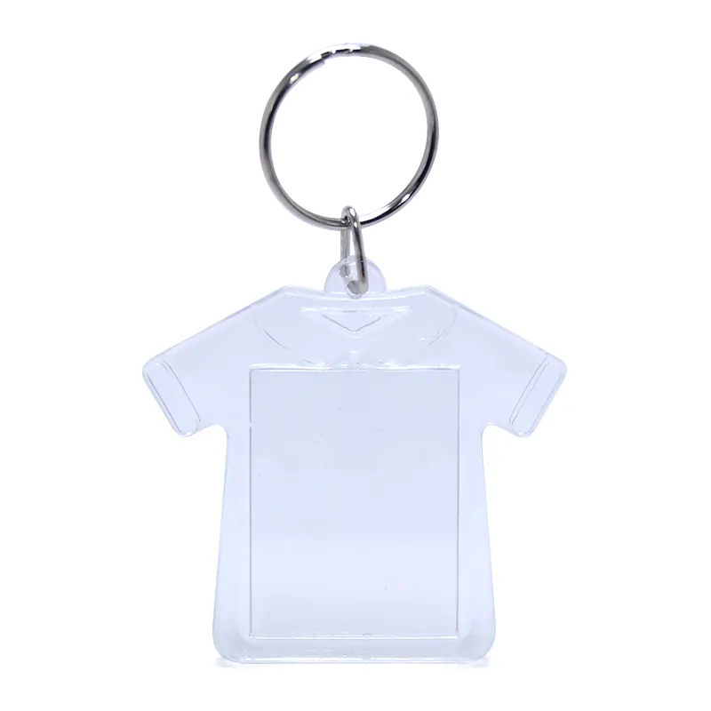 T-Shirt Kunststoffe insatz Foto Bilderrahmen Schlüssel ring halter Transparenter Schlüssel anhänger Schlüssel anhänger DIY Schlüssel ring halter Acryl Schlüssel bund Rohlinge