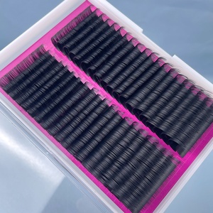 Bireysel kirpik uzantıları yumuşak ipek kabarık fanlar düğüm ücretsiz Lashes kirpik uzatma C D kıvırmak 0.03 0.05 hacim çarpıntı Lashes - Product Image 6