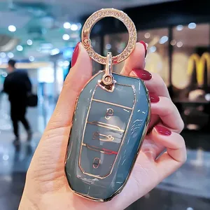 車のキーフォブケースプロテクターカバープジョー208 DS3 5008 DS5DSシトロエンC4 C5X7ソフトTPUスマートリモートキーバッグキーホルダー - Product Image 3
