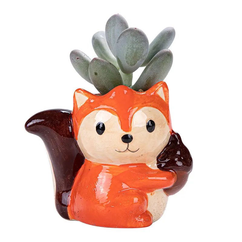 Cartoon Cute Animal Ceramic Flowerpot Wholesale Mini Animal Succulent Planter Pots for Home Gardening Creative Design Shape