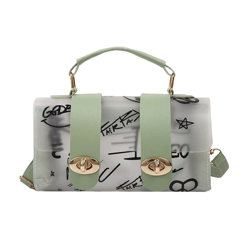 Bolsa de mão de pvc transparente, luxuosa, para moças, para cosméticos, moderna, mini bolsa transversal, caixa 2022