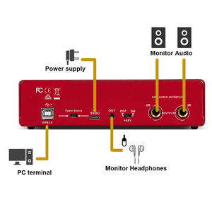 MD22 Portable USB <strong>Audio</strong> Interface 2 Channel Sound Card Computer Recording Soundcard Live Dubbing External Recording - Product Image 3