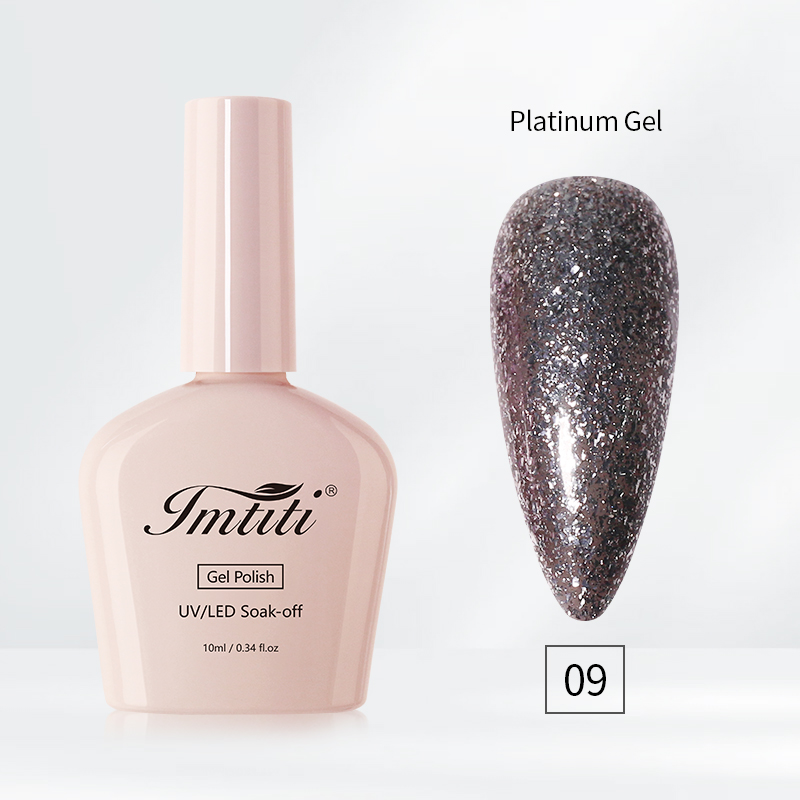 Gel pailleté platine 09#