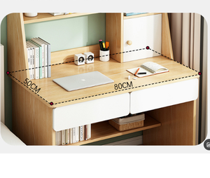 Escritorio de PC de mesa de estudio de ordenador individual de madera con estantería - Product Image 3
