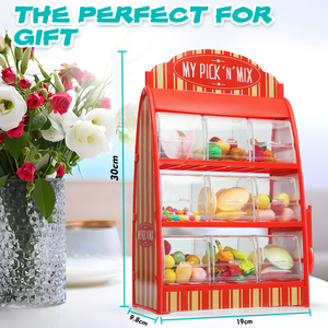 Retro Mini Kẹo Cửa Hàng Với Kẹp Gắp, Mini Máy Bán Hàng Tự Động, Ít Thanh Kẹo, Snack Lưu Trữ Hỗn Hợp Container, 9 Mảnh Gummy Ngọt Ngào Đứng - Product Image 2