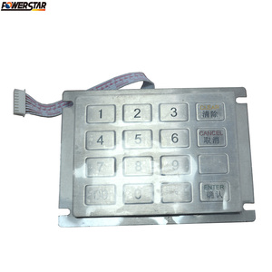 Impermeable 4x4 16 teclas teclado numérico de aleación de zinc de metal con botón de goma para control de acceso y control remoto - Product Image 2