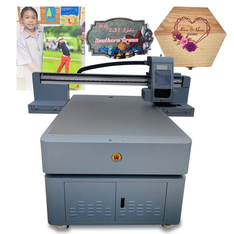A0 Size 3 printheads UV LED Flatbed Printer for photo frame canvas oil painting printing with vacuum table