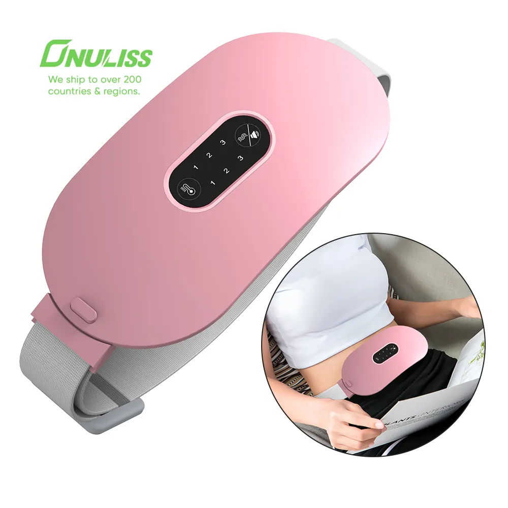 Kablosuz taşınabilir Mini dönem kramp adet ısıtma kemeri ağrı kesici elektrikli bel masaj kemeri dönemi ısıtma kemeri kadınlar için