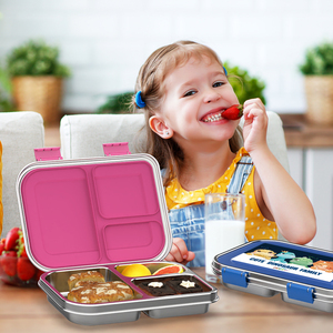 Aohea Universal for Students <strong>Meal</strong> Container 304 Stainless Steel Lunch <strong>Box</strong> Food Container Insulate 3 Compartment Bento <strong>Box</strong> - Product Image 3