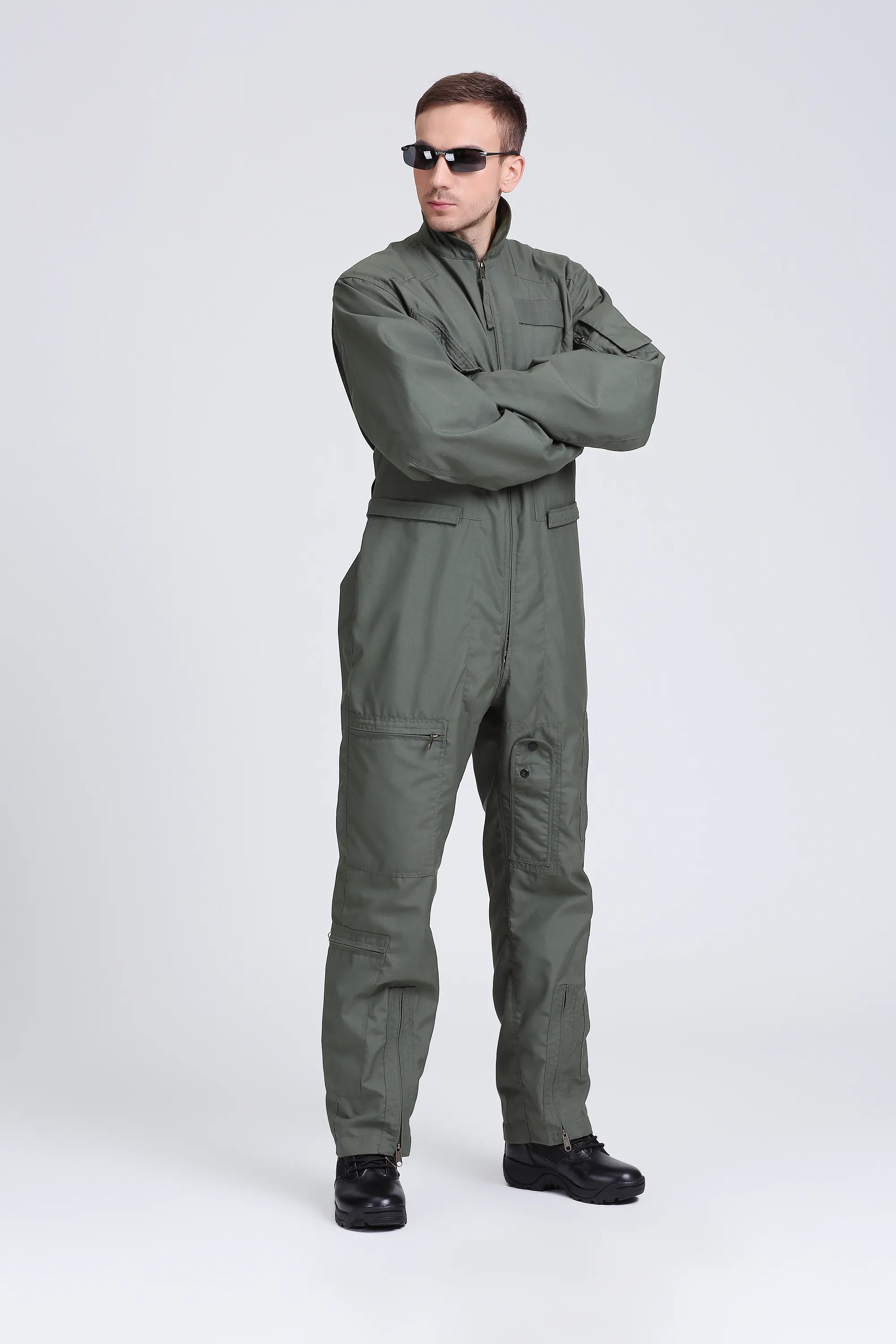 Coverall High Quality Durable Military Green Flying Suit Military Pilot Coverall