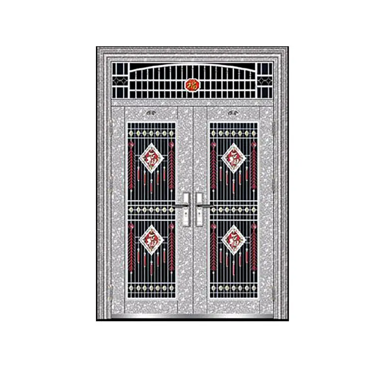 metal house main doors wrought iron safety door Residential Safety Entry Stainless Steel Door Design,