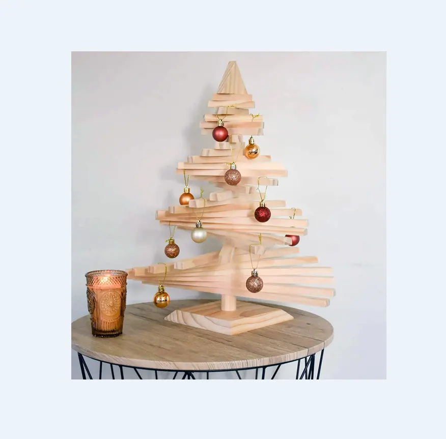 Árbol de Navidad de madera, árbol de decoración artesanal, árboles