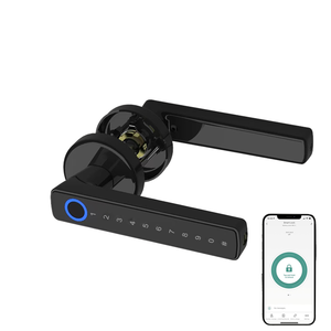 Fabrika fiyat akıllı kolu kilit akıllı kapı kolu kilitleri ile ev Ttlock Tuya kodu için parmak izi anahtarsız giriş kilidi açık - Product Image 2