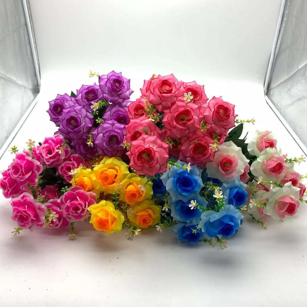 Fondo de boda de rosas artificiales, arco de bienvenida para escritorio, flores decorativas para el hogar, hecho a medida