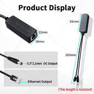 POE Splitter 48V <strong>Input</strong> 12V 2A <strong>Output</strong> with IEEE 802.3af/at Active Power Over Ethernet Adapter for Security <strong>Camera</strong> Surveillance - Product Image 2