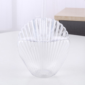 Glitter <strong>pink</strong> Color Large Plastic Shell Shape Tumbler <strong>Cup</strong> with Straw - Product Image 5