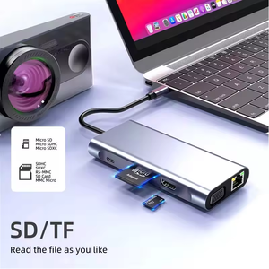 11 in 1 Hub tipo C a HD VGA adattatore RJ45 Lan Ethernet SD TF PD USB3.0 3.5mm Jack Audio Video USB c Hub accessori per Computer - Product Image 5