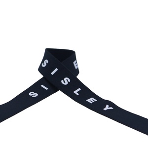 Cinta de poliéster de diseñador con logotipo personalizado, banda elástica de punto de alta elasticidad, pretina de costura elástica pesada para prendas de vestir - Product Image 3