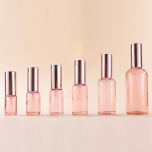 Lüks 2 Oz pembe cam sprey şişeleri 50ml ince sis Atomizer parfüm boş 30ml 10ml 100ml krem Serum şişesi damlalık sızdırmazlık - Product Image 4