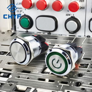 CHYF IP65 Wasserdichter LED-beleuchteter Momentan-Drucksc halter aus Edelstahl 10-20A 16 mm19mm 22mm Gravur muster 12V 10A