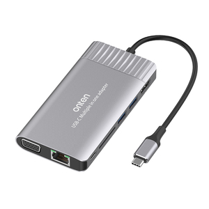 Hub 7 Port C tipi adaptörü ile Ethernet kulaklık jakı usb-c yuvası kart okuyucu - Product Image 3
