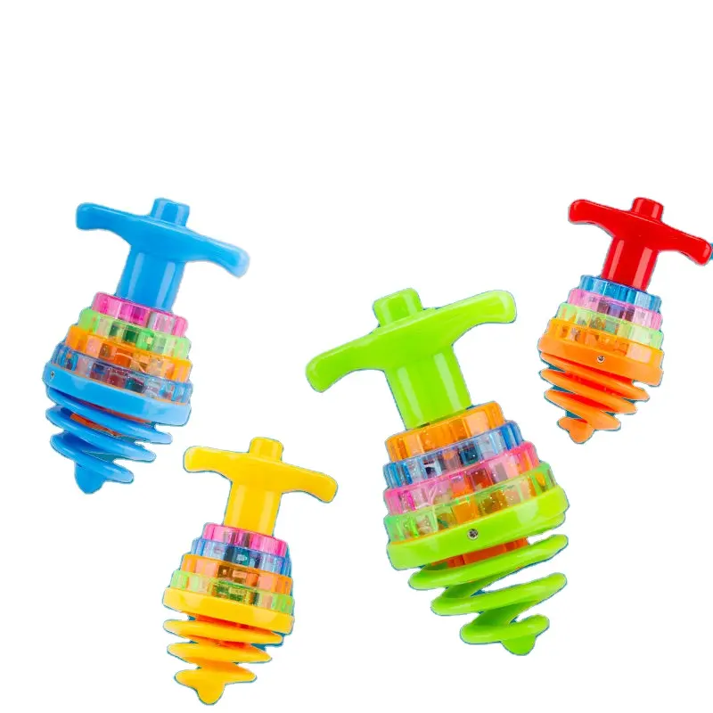 Hot Sale Light Up Blinkende Dreidel Kreisel Spielzeug Kinder Party Favor Kunststoff Musical Gyro Gyroskop Spielzeug Kreisel