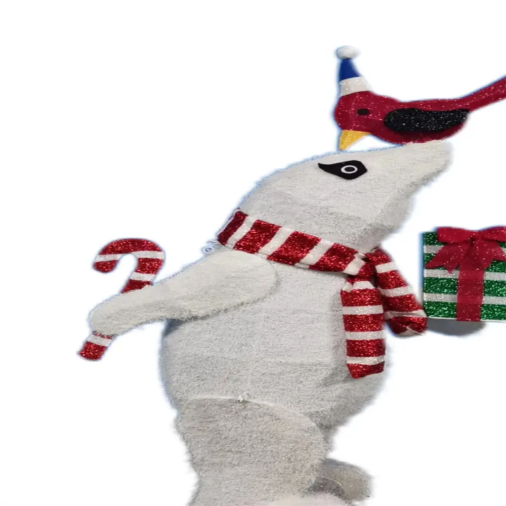 Lámpara LD de 48 pulgadas y 98 cabezales, figurita navideña y juguete con ocho funciones, diseño de abrazo de oso con sincronización de Control remoto en elegante caja de regalo