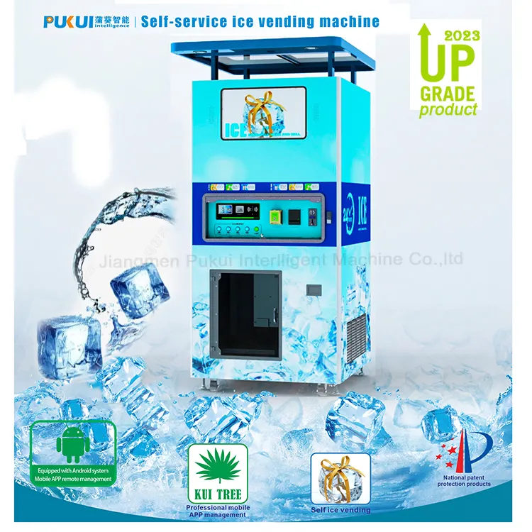 Máquina Expendedora de cubitos de hielo para exteriores, máquina expendedora de cubitos de hielo grandes de 1toneladas