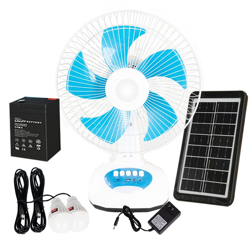 Fan set (with light bulb and solar panel)