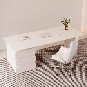 Mesa de losa de mármol rectangular, parte superior de mármol y mesa de comedor con patas de madera, mesa de oficina de mármol de alta calidad - Product Image 1