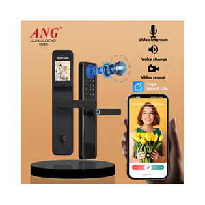 Cerradura de puerta inteligente con batería AA, pantalla Hd, Tuya, Wifi, contraseña de huella dactilar para exteriores, puerta, videoportero, cámara de intercomunicación, cerradura Digital - Product Image 1