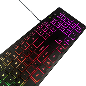 Popular personalizado Cable de juego de retroiluminación LED RGB teclado ordenador multimedia PC teclado para los jugadores de la Oficina