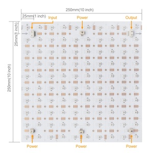 250*250mm Addressable Flexible <strong>LED</strong> Sheets DC12V RGB 100Pixels <strong>LED</strong> Sheet Beam Angle <strong>120</strong>&deg; Digital <strong>LED</strong> Sheets for Marble Back - Product Image 2