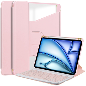适用于iPad Air 13 2025/2024 M3/M2透明360度旋转亚克力平板键盘皮套，带笔槽 - Product Image 1