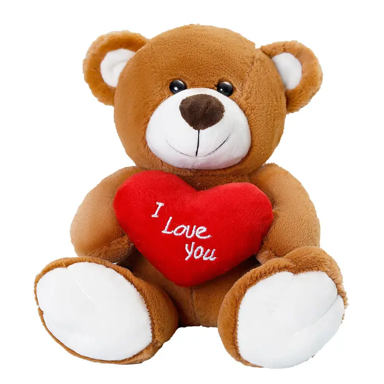 Peluche suave de San Valentín con corazón, Peluche de Animal relleno, barato, promoción