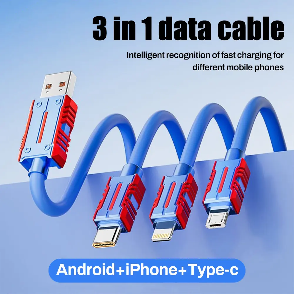 Bestseller Neu eingetroffen 3 in 1 Kabel für iPhones Huawei Telefone Kabel Datenübertragung 5A Super-Schnellladung Daten-Usb-Kabel