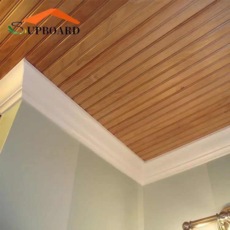Paneles de vinilo de cubierta de alta calidad, tiras de montaje de azulejos de madera y techo de PVC