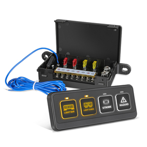 12V 24v通用配件电池供电4组开/关发光二极管汽车灯无线开关面板