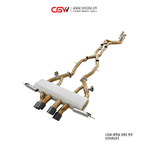 BMW G80 G82 M3 M4用CGW性能調理金チタン同長全排気システムパイプ - Product Image 4