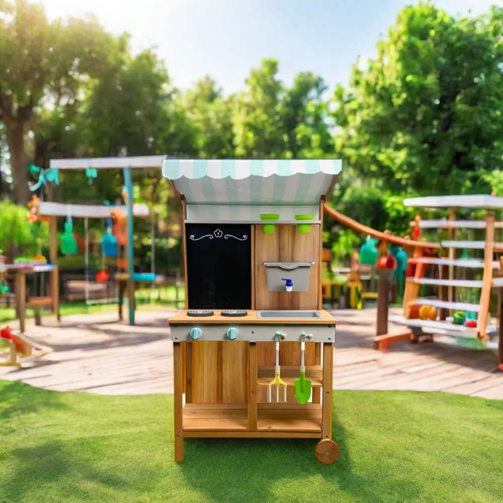 Holz-Kinderspielplatz im Freien Schauspielzeug-Set Spielzeug Lehmküche