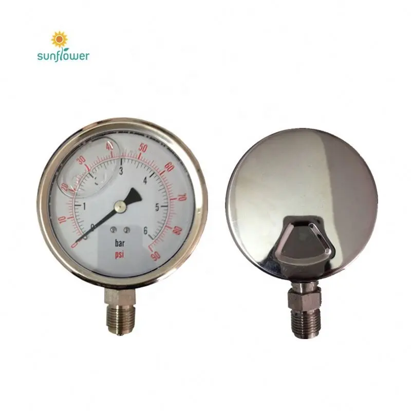 YNF-60D multiple units stainless steel flange and case Sunflower refrigerant manometer with vent valve