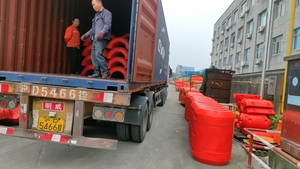 Boya de barco tipo cilindro HDPE para tubería de dragado Flotador de cable de plástico relleno de espuma LLDPE con flotadores de tubería de advertencia de contaminación - Product Image 3