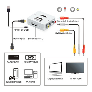 Yüksek kaliteli Mini hd 1080p ile kablosu Video ve ses Hdmi2av dönüştürmek 2 av 3 cvbs adaptörü hdmi rca dönüştürücü - Product Image 4