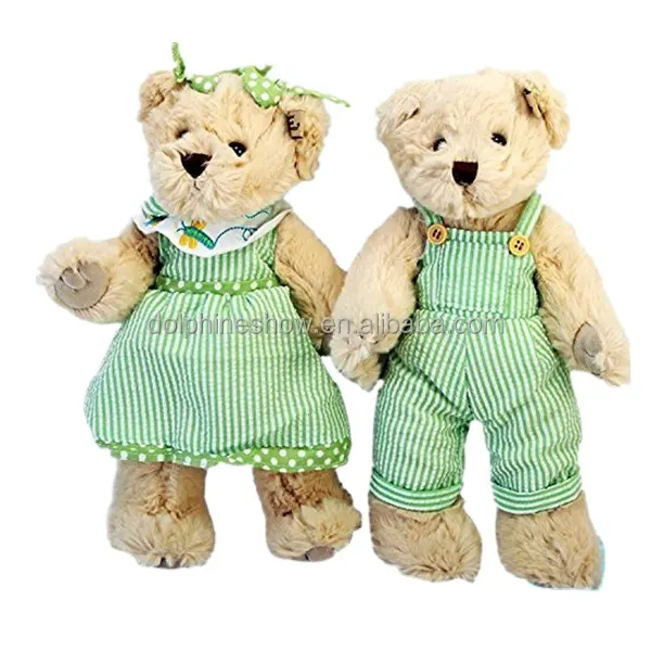 Regalo di nozze piuttosto farcito molle del giocattolo della peluche coppia teddy bear doll all'ingrosso personalizzata carino vestire orso di peluche orsacchiotto