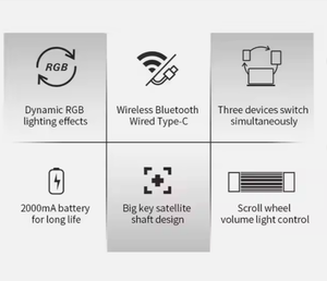 Cherry Dual-Mode 87 Keys RGB Lighting Mechanical <strong>Keyboard</strong> Gaming BT Wired Satellite for <strong>Android</strong> Desktop FCC CE Approved-880G - Product Image 3